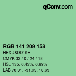 Color code: RGB 141 209 158 | qconv.com