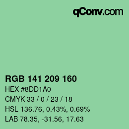 Color code: RGB 141 209 160 | qconv.com