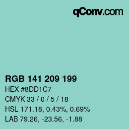 Color code: RGB 141 209 199 | qconv.com