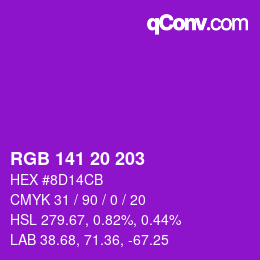 Color code: RGB 141 20 203 | qconv.com