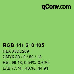 Color code: RGB 141 210 105 | qconv.com