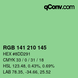 Color code: RGB 141 210 145 | qconv.com