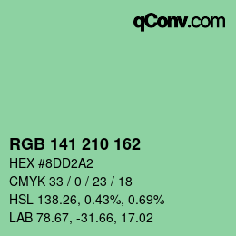 Color code: RGB 141 210 162 | qconv.com