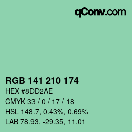 Color code: RGB 141 210 174 | qconv.com