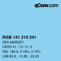 Color code: RGB 141 210 241 | qconv.com