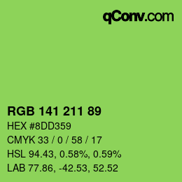 Color code: RGB 141 211 89 | qconv.com