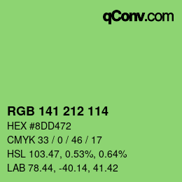 Color code: RGB 141 212 114 | qconv.com