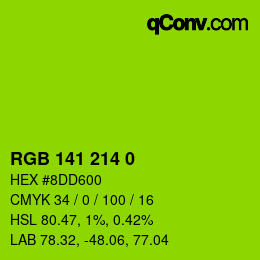 Color code: RGB 141 214 0 | qconv.com