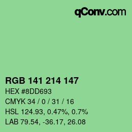 Color code: RGB 141 214 147 | qconv.com