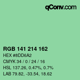 Color code: RGB 141 214 162 | qconv.com