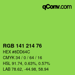 カラーコード: RGB 141 214 76 | qconv.com