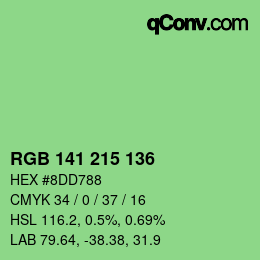 Farbcode: RGB 141 215 136 | qconv.com