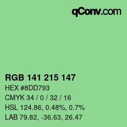 Código de color: RGB 141 215 147 | qconv.com