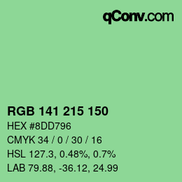 カラーコード: RGB 141 215 150 | qconv.com
