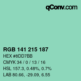 Farbcode: RGB 141 215 187 | qconv.com