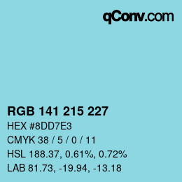 Color code: RGB 141 215 227 | qconv.com