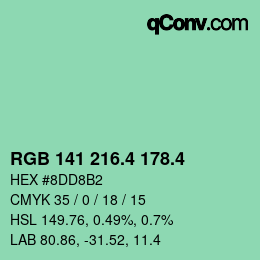 カラーコード: RGB 141 216.4 178.4 | qconv.com