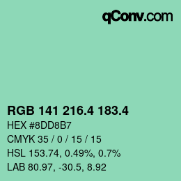 カラーコード: RGB 141 216.4 183.4 | qconv.com