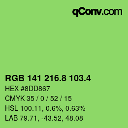 カラーコード: RGB 141 216.8 103.4 | qconv.com