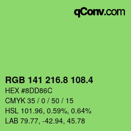カラーコード: RGB 141 216.8 108.4 | qconv.com