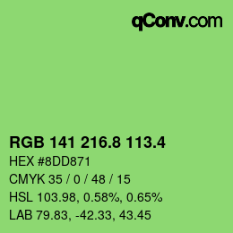 カラーコード: RGB 141 216.8 113.4 | qconv.com