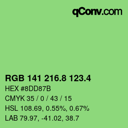 カラーコード: RGB 141 216.8 123.4 | qconv.com