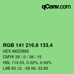 カラーコード: RGB 141 216.8 133.4 | qconv.com