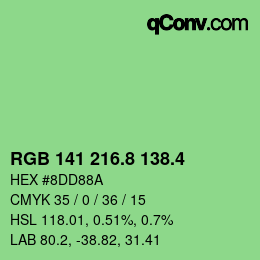 カラーコード: RGB 141 216.8 138.4 | qconv.com