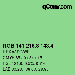 カラーコード: RGB 141 216.8 143.4 | qconv.com