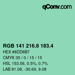 カラーコード: RGB 141 216.8 183.4 | qconv.com