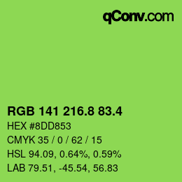 カラーコード: RGB 141 216.8 83.4 | qconv.com