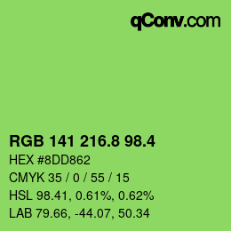 カラーコード: RGB 141 216.8 98.4 | qconv.com