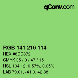 Color code: RGB 141 216 114 | qconv.com