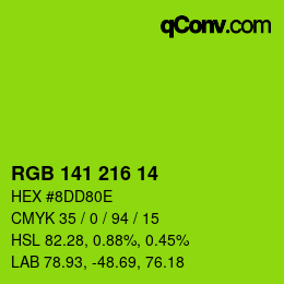 Color code: RGB 141 216 14 | qconv.com
