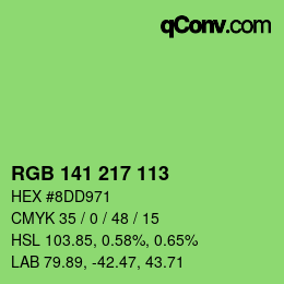 Color code: RGB 141 217 113 | qconv.com