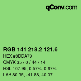 カラーコード: RGB 141 218.2 121.6 | qconv.com