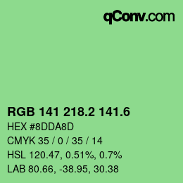 カラーコード: RGB 141 218.2 141.6 | qconv.com