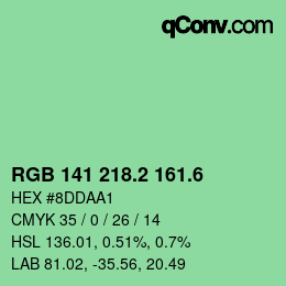 カラーコード: RGB 141 218.2 161.6 | qconv.com