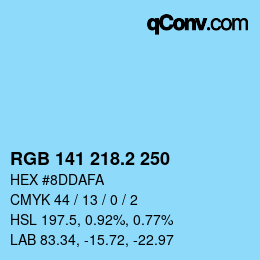 カラーコード: RGB 141 218.2 250 | qconv.com