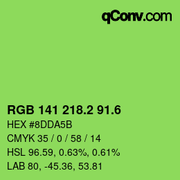 カラーコード: RGB 141 218.2 91.6 | qconv.com
