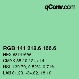 カラーコード: RGB 141 218.6 166.6 | qconv.com
