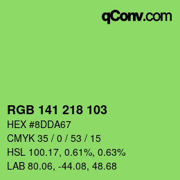 Color code: RGB 141 218 103 | qconv.com