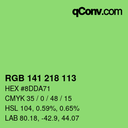 Color code: RGB 141 218 113 | qconv.com