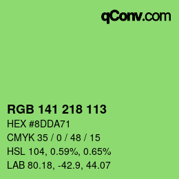 Color code: RGB 141 218 113 | qconv.com