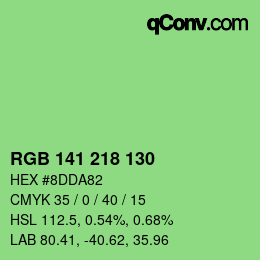 Color code: RGB 141 218 130 | qconv.com