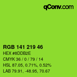 Color code: RGB 141 219 46 | qconv.com