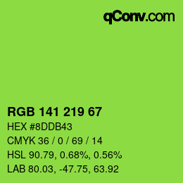 颜色代码: RGB 141 219 67 | qconv.com