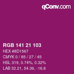 Color code: RGB 141 21 103 | qconv.com