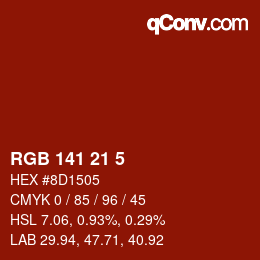 カラーコード: RGB 141 21 5 | qconv.com