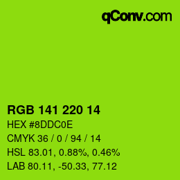 Color code: RGB 141 220 14 | qconv.com